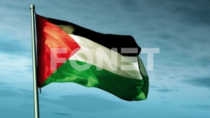 Zastava Palestine na autoputu